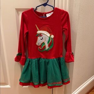 Emily Rose Red Green Unicorn Tutu Dress Long Sleeve Sparkle Holiday Christmas 4